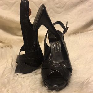 Stylish platform sling back heels